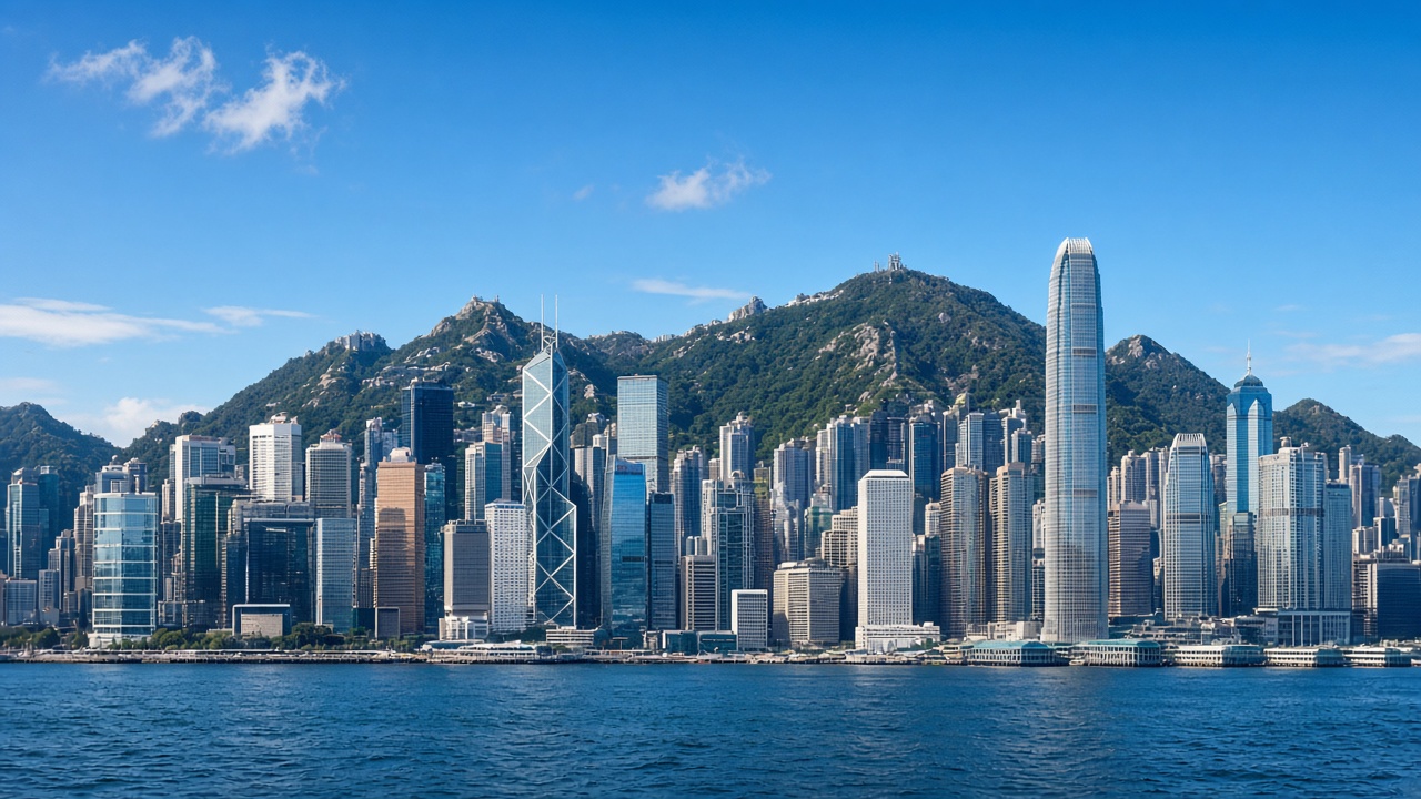 Daytime Hong Kong harbour and skyline